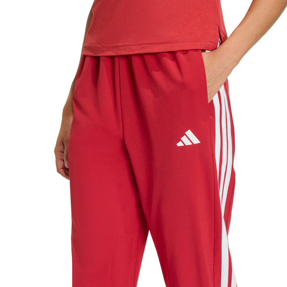 Spodnie damskie adidas Train Essentials 3-Stripes Woven czerwone KF8554