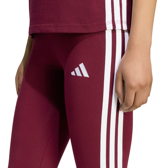 Legginsy damskie adidas Essentials 3-Stripes bordowe KF8313