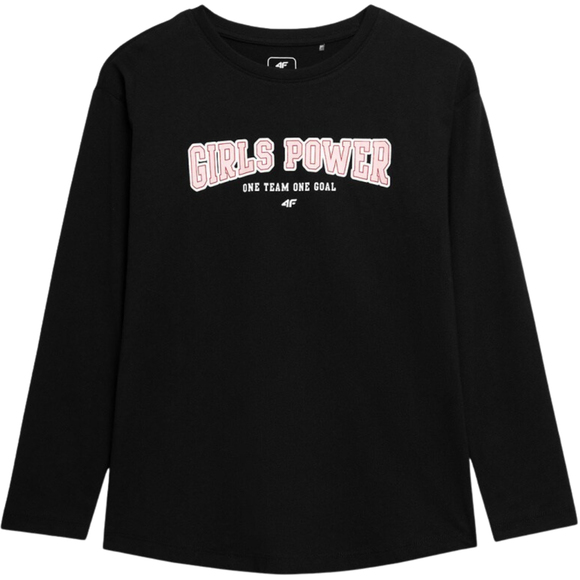 Koszulka dla dziewczynki 4F głęboka czerń HJZ22 JTSDL002 20S