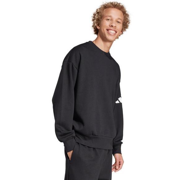 Bluza męska adidas Essentials Loose Fit 3 Bar Logo czarna JF3542