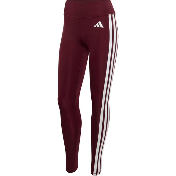 Legginsy damskie adidas Optime Essentials Workout 3-Stripes 7/8 bordowe KT3772