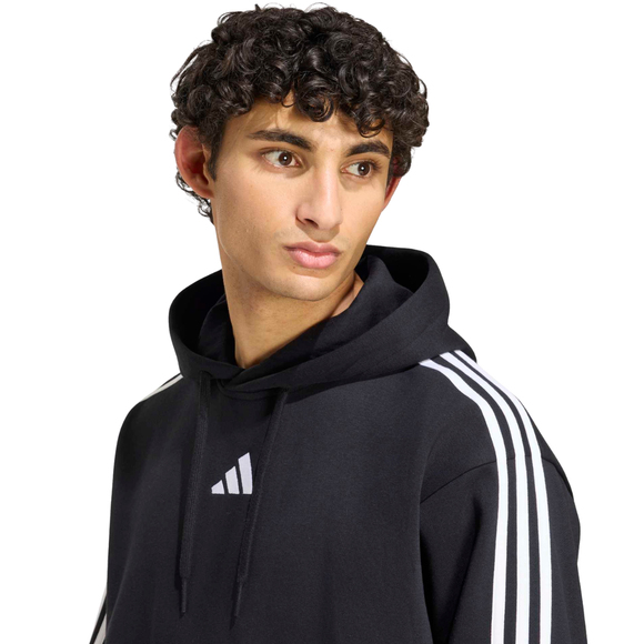 Bluza męska adidas Essentials 3-Stripes Fleece Hoodie czarna KY6602