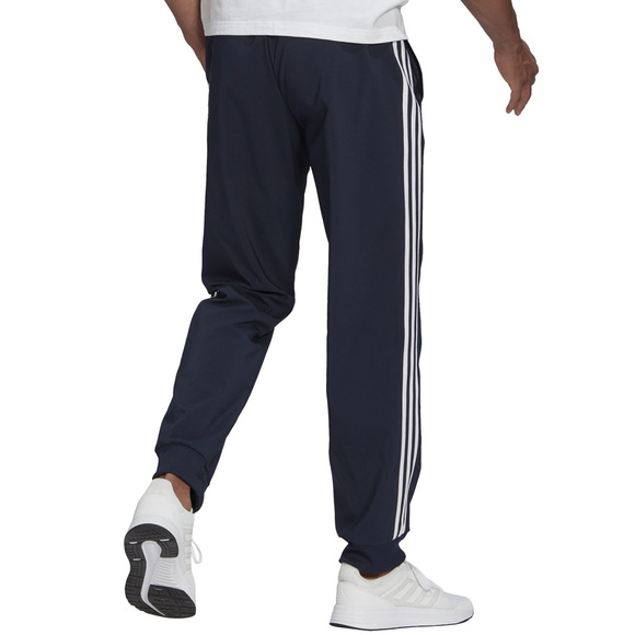 Spodnie męskie adidas Essentials Tapered Cuff 3 Stripes Pants granatowe GK8981 