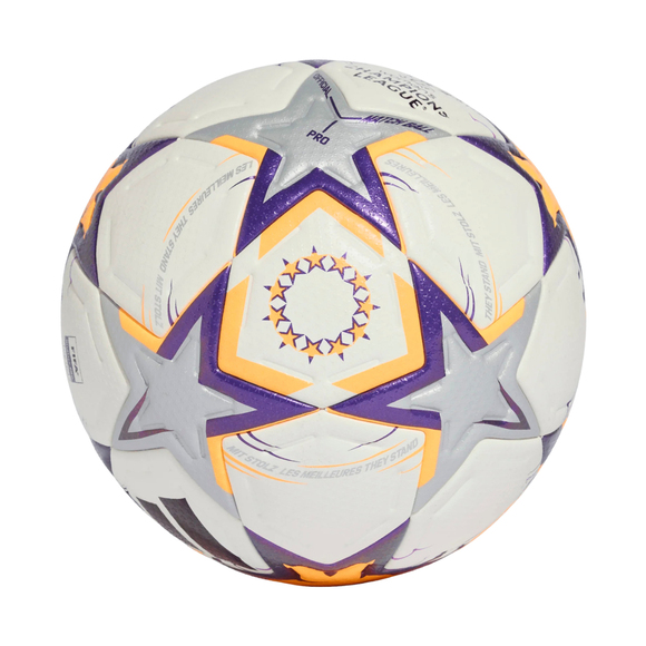 Piłka nożna adidas UCL Womens Pro 26/27 League Stage biało-pomarańczowo-fioletowa KE5141
