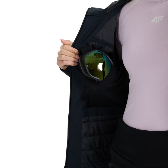 Kurtka narciarska damska 4F F0807 głęboka czerń 4FWAW25TTJAF0807 20S