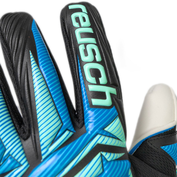 Rękawice bramkarskie Reusch Attrakt RE:GRIP NC czarno-niebieskie 5670535 7272