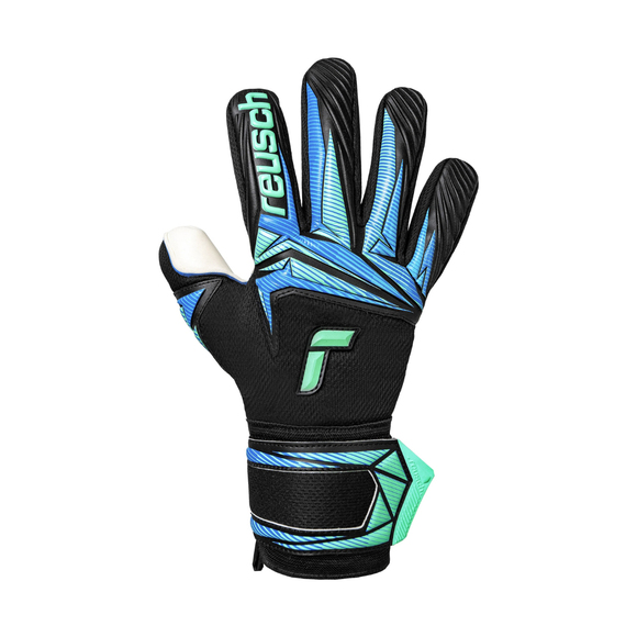 Rękawice bramkarskie Reusch Attrakt RE:GRIP NC czarno-niebieskie 5670535 7272