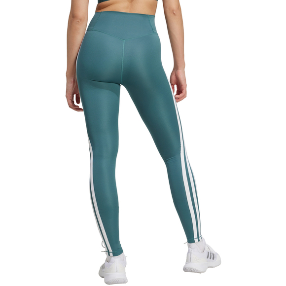 Legginsy damskie adidas Optime Essentials 3-Stripes 7/8 zielone JY2152