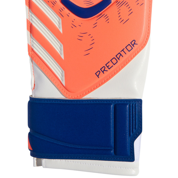Rękawice bramkarskie dla dzieci adidas Predator Glove Training biało-pomarańczowe JN5361
