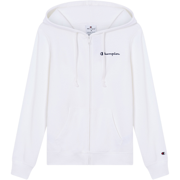 Bluza damska Champion Full Zip Hoodie Sweatshirt biała 118406 WW001
