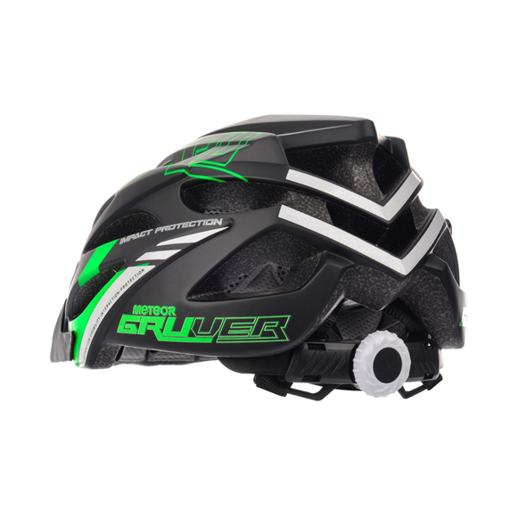 Kask rowerowy Meteor Gruver L 58-61 cm czarno-zielony 24746