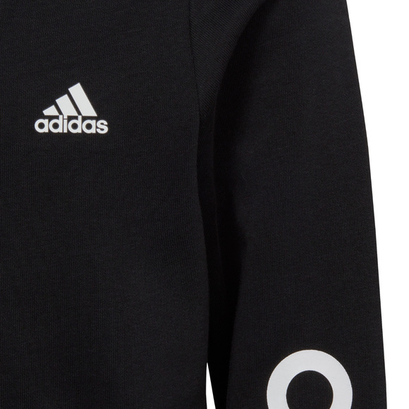 Bluza dla dzieci adidas Essentials Linear Logo Full-Zip Hoodie czarna IC3584