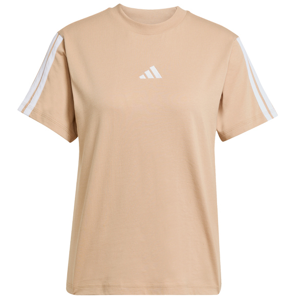 Koszulka damska adidas Essentials 3-Stripes Cotton beżowa JV7359