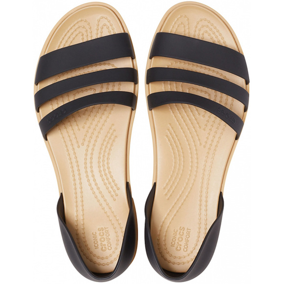 Sandały damskie Crocs Tulum Open Flat W czarne 206109 00W