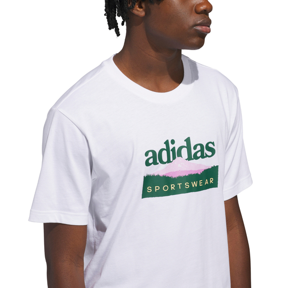 Koszulka męska adidas Sportsman Mountain Graphic biała KC9254