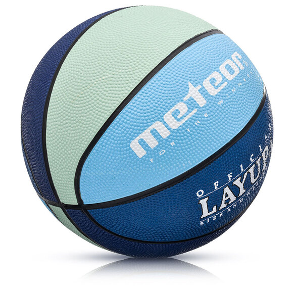 Piłka koszykowa Meteor LayUp 4 niebiesko-granatowo-zielona 07077