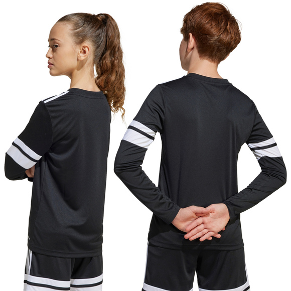 Koszulka dla dzieci adidas Squadra 25 Long Sleeve Jersey czarno-biała JJ0047