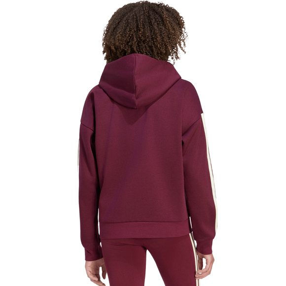 Bluza damska adidas Essentials 3-Stripes Full-Zip bordowa KX0785