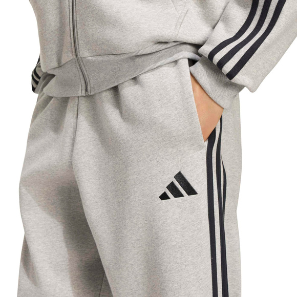 Spodnie męskie adidas Essentials 3-Stripes Fleece Tapered Cuffed szare KY4127