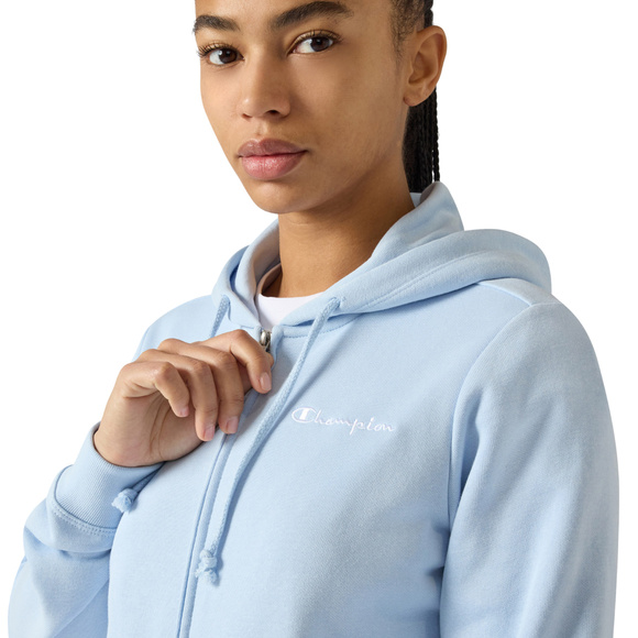 Bluza damska Champion Full Zip Hoodie Sweatshirt błękitna 118406 BS224