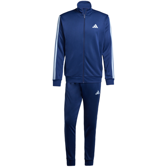 Dres męski adidas Sportswear Basic 3-Stripes French Terry niebieski JI8873
