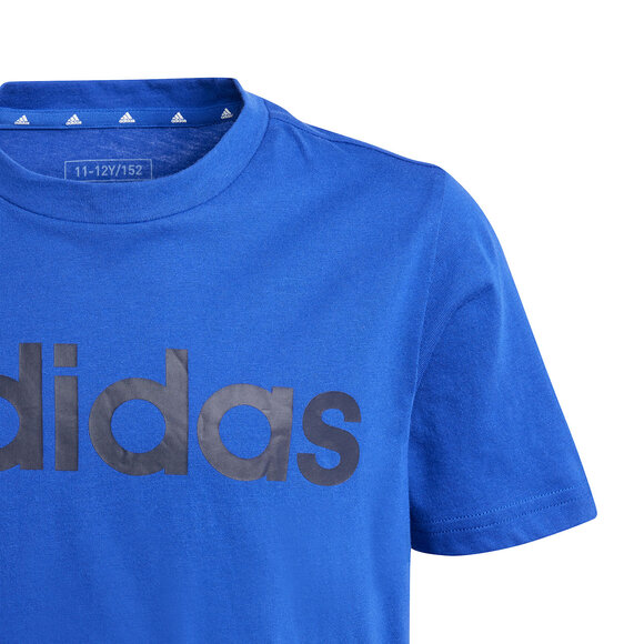 Koszulka dla dzieci adidas Essentials Linear Logo Cotton Tee niebieska IB4090