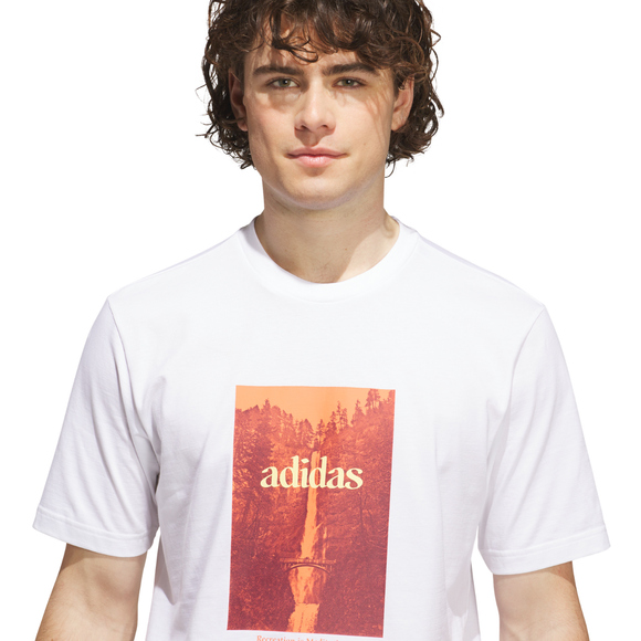 Koszulka męska adidas Waterfall Graphic biała KH0398
