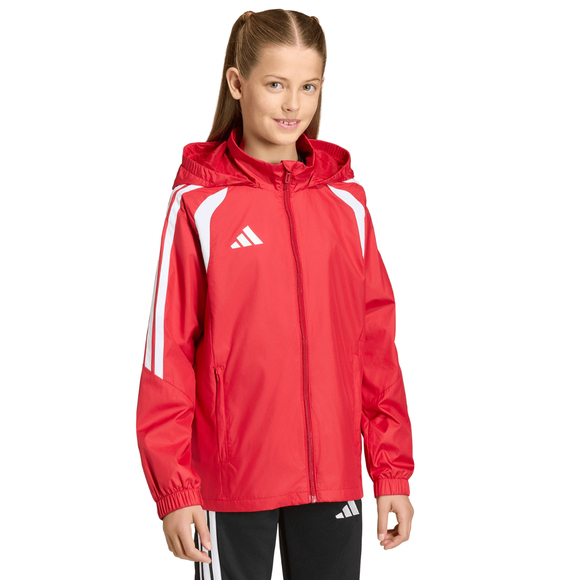 Kurtka dla dzieci adidas Tiro 26 League Windbreaker czerwona JY9724