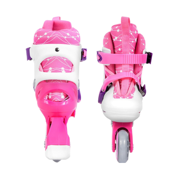 Zestaw łyżworolki Combo Monster,kask,kpl ochraniaczy,plecak Smj 30-33 różowy