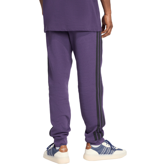 Spodnie męskie adidas Essentials 3-Stripes Fleece fioletowe JX0750
