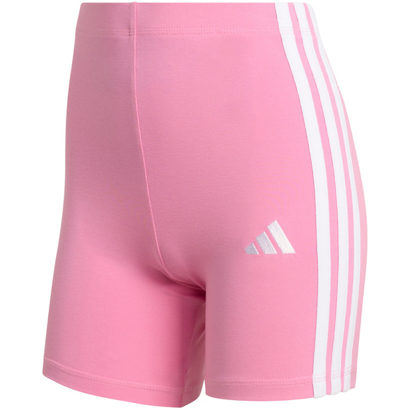 Spodenki damskie adidas Essentials 3-Stripes High Waisted Biker różowe KT1625