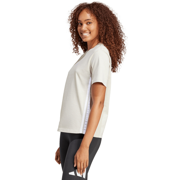 Koszulka damska adidas Essentials 3-Stripes Cotton szara JE1237