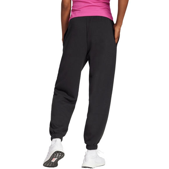 Spodnie damskie adidas Essentials Linear French Terry Cuffed czarne JC5948