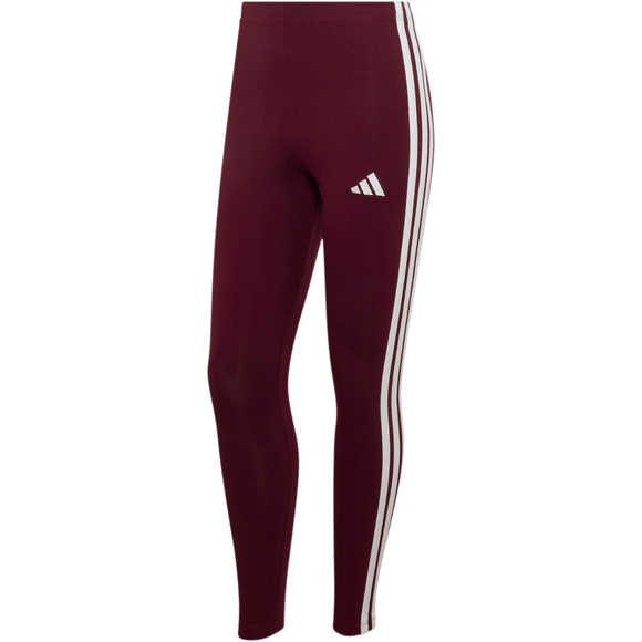 Legginsy damskie adidas Essentials 3-Stripes bordowe KF8313