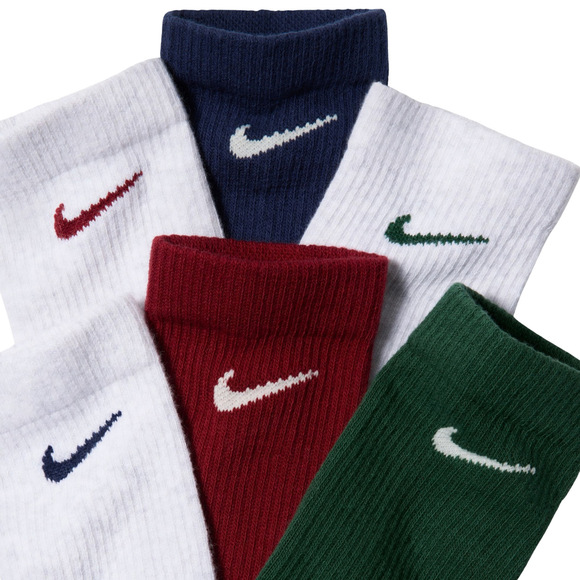 Skarpety Nike Everyday Elevated 6 par białe, zielone, bordowe, niebieskie HQ8021 907