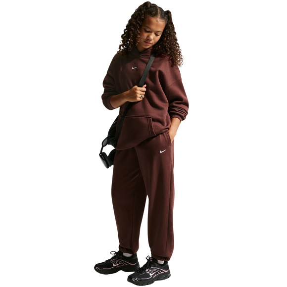 Spodnie dla dzieci Nike Sportswear Studio Fleece brązowe IM4905 658