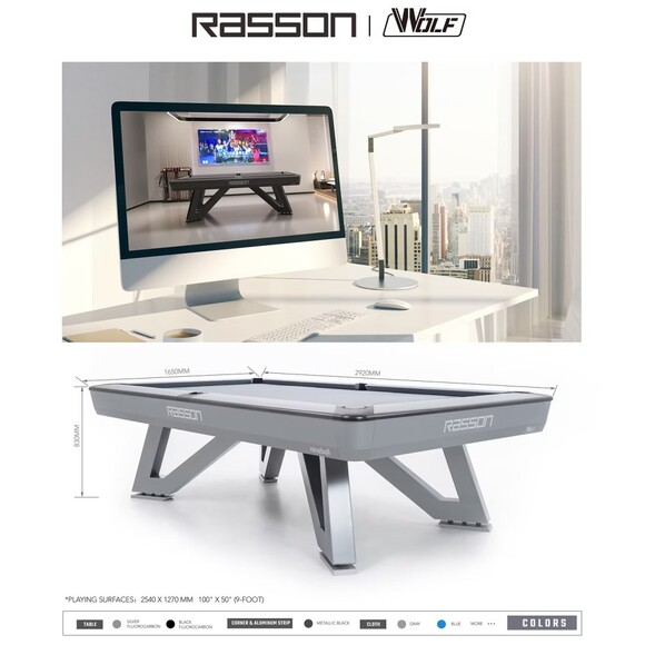 Stół bilardowy RASSON WOLF SILVER 9ft