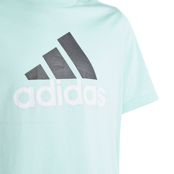 Koszulka dla dzieci adidas Essentials Two-Color Big Logo Cotton Tee miętowa IB4097
