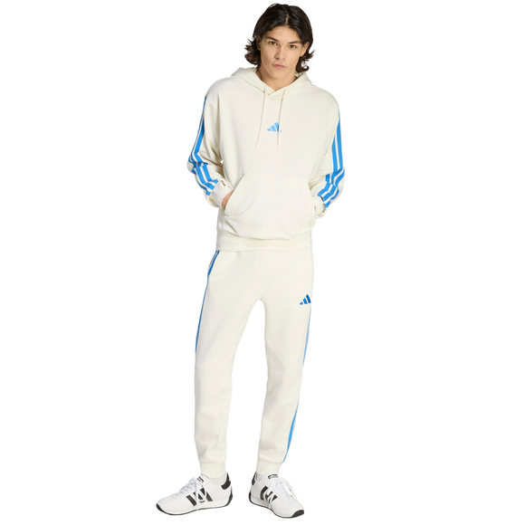Bluza męska adidas Essentials 3-Stripes French Terry Hoodie kremowa KD4901