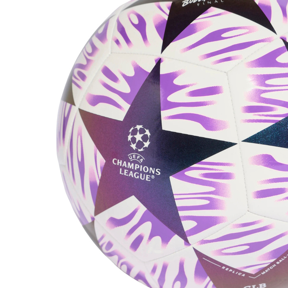 Piłka nożna adidas UCL 25/26 Final Club biało-fioletowa JX9093