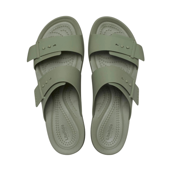 Klapki damskie Crocs Brooklyn Buckle Low zielone 211215 3BX