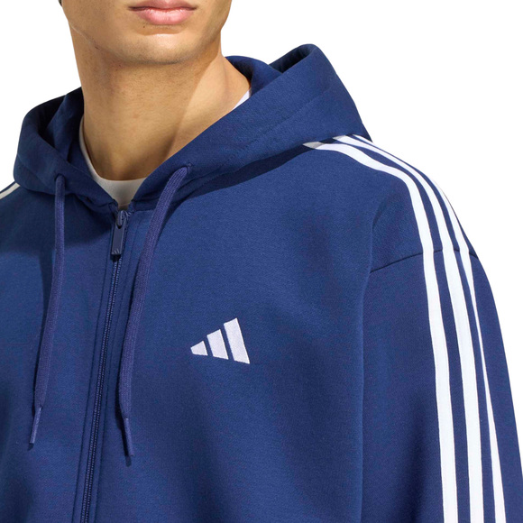 Bluza męska adidas Essentials 3-Stripes Fleece Full-Zip Hoodie granatowa KY4144