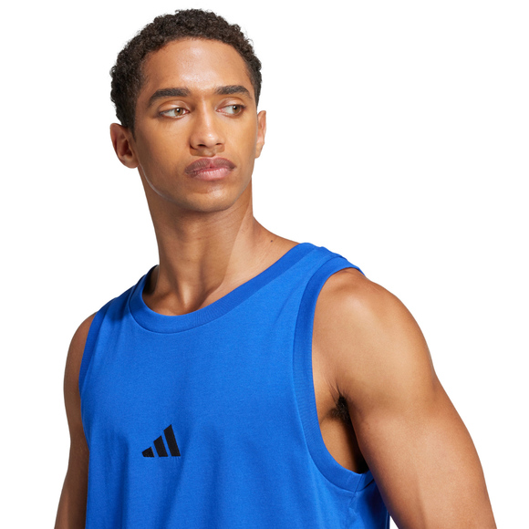 Koszulka męska adidas Essentials Small Logo Tank niebieska JE8978