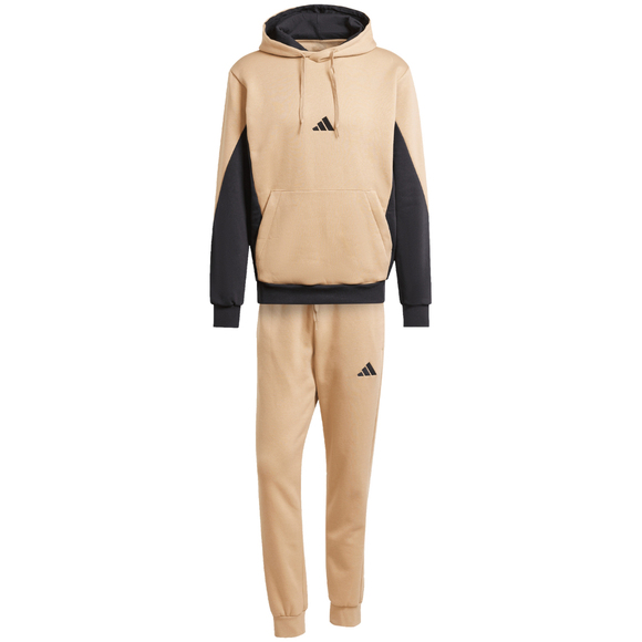 Dres męski adidas Sportswear Fleece Colorblock Hooded beżowy KB5265