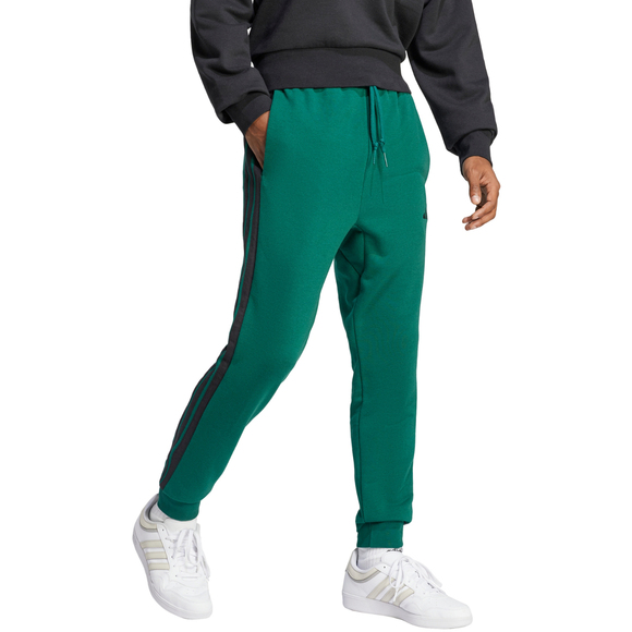 Spodnie męskie adidas Essential 3-Stripes French Terry zielone JD1879