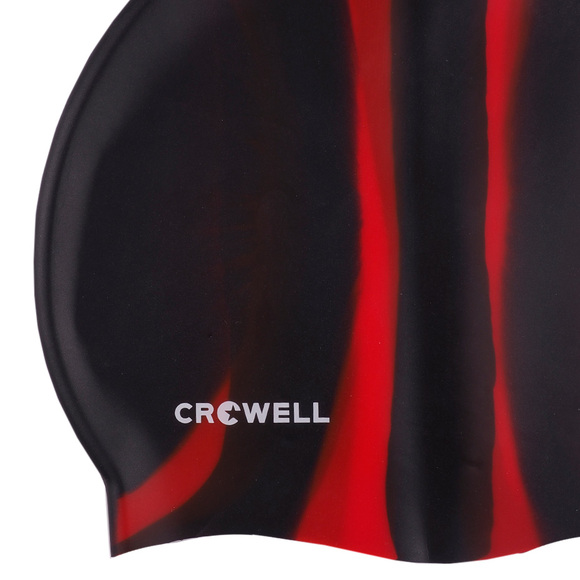 Czepek pływacki silikonowy Crowell Multi Flame czarno-czerwony kol.02