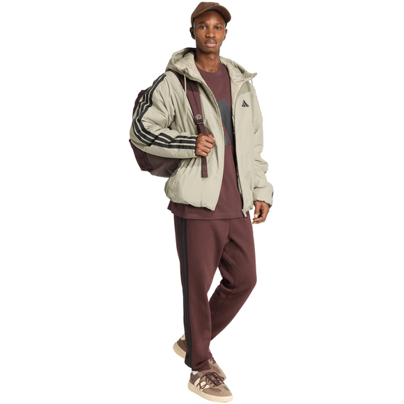 Spodnie męskie adidas Essentials 3-Stripes Fleece brązowe JX0749