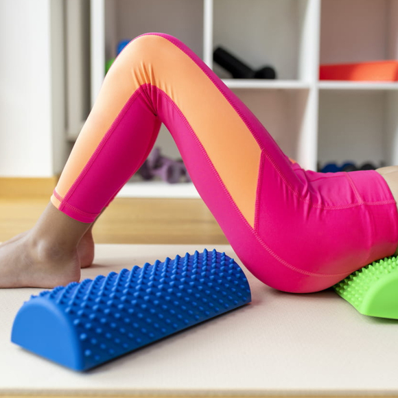 Półwałek Fizjo Spiky do masażu Tullo niebieski REF856