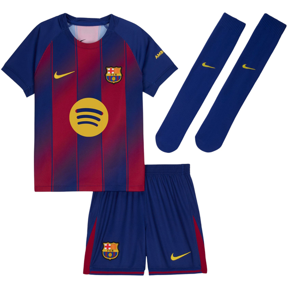 Komplet dla małych dzieci Nike FC Barcelona 2025/26 Stadium Home granatowo-bordowy HJ5619 456