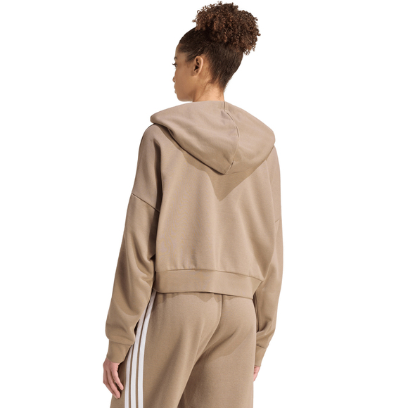 Bluza damska adidas Essentials 3-Stripes French Terry Quarter-Zip beżowa KF8315   